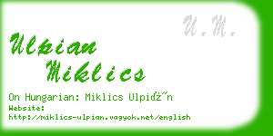 ulpian miklics business card